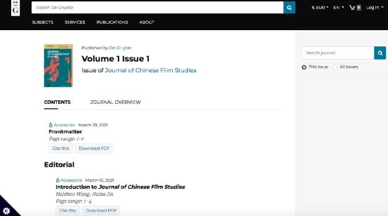 中国新创英文学术期刊之JournalofChineseFilmStudieskaiyun网站(图6)